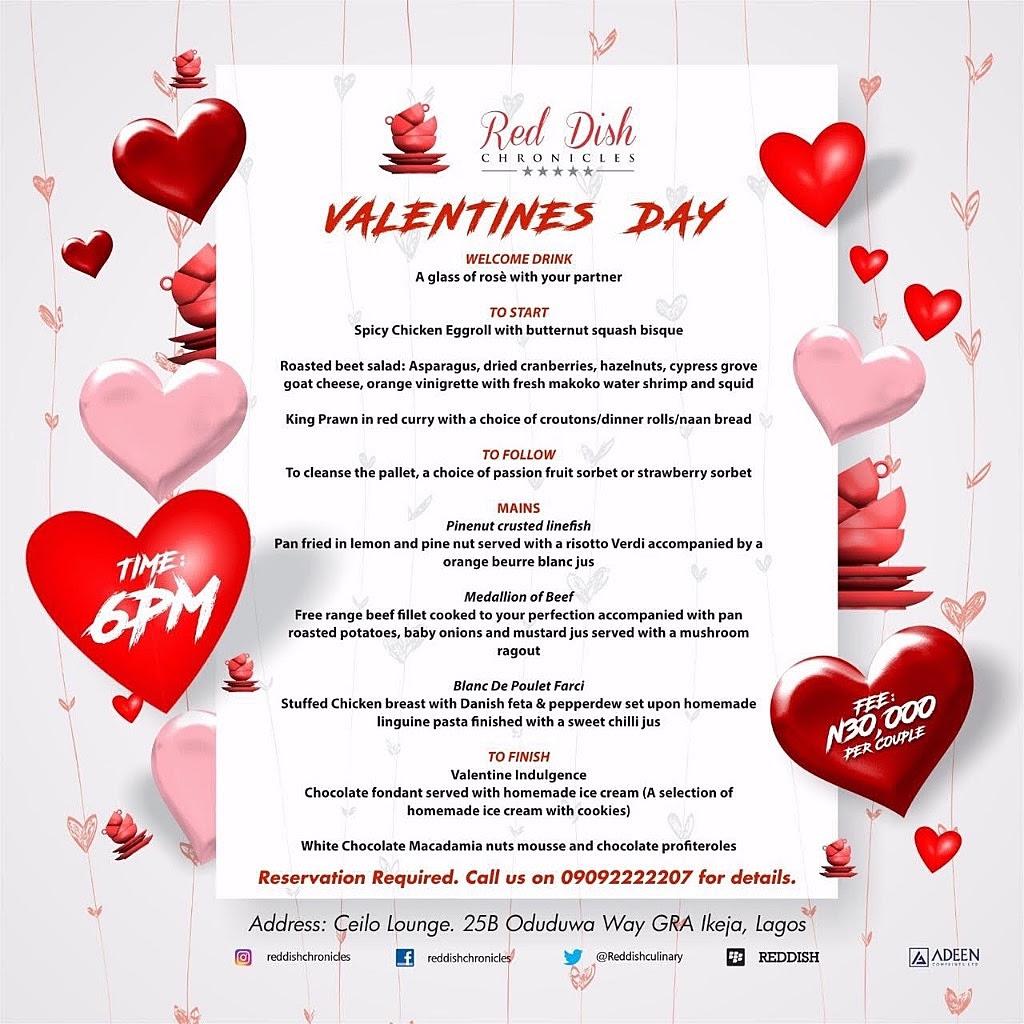 Red Dish Chronicles Valentine 2017 Menu