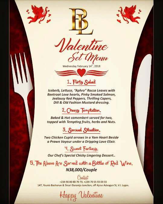 BL Valentine Set Menu